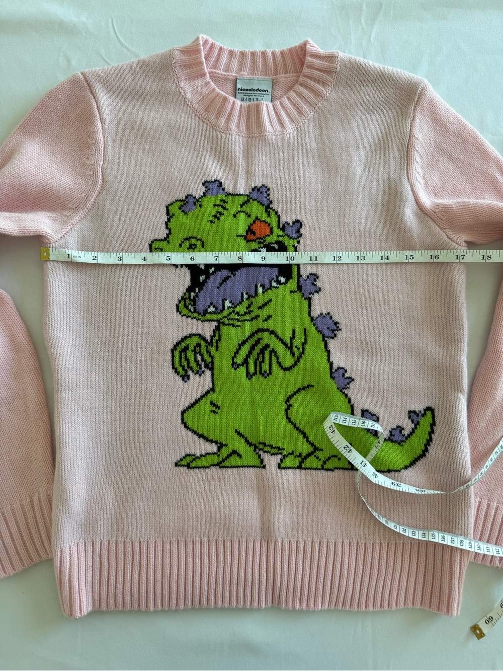 Nickelodeon Hot Topic RugRats Pink Reptar Crewneck Sweater - Picture 7 of 9